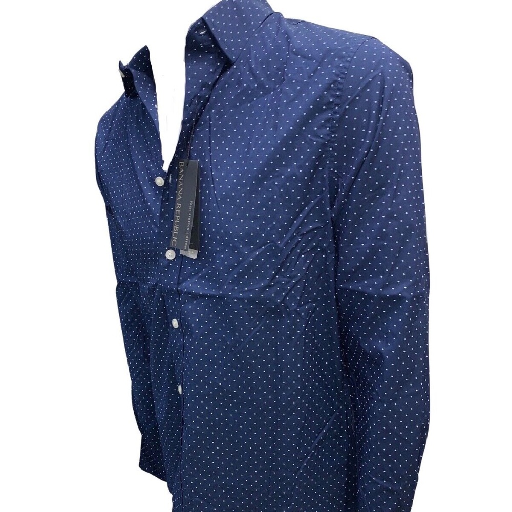 Banana Republic Mens Tech Stretch Cotton Slim Flex Fit Button Down Shirt  NWT